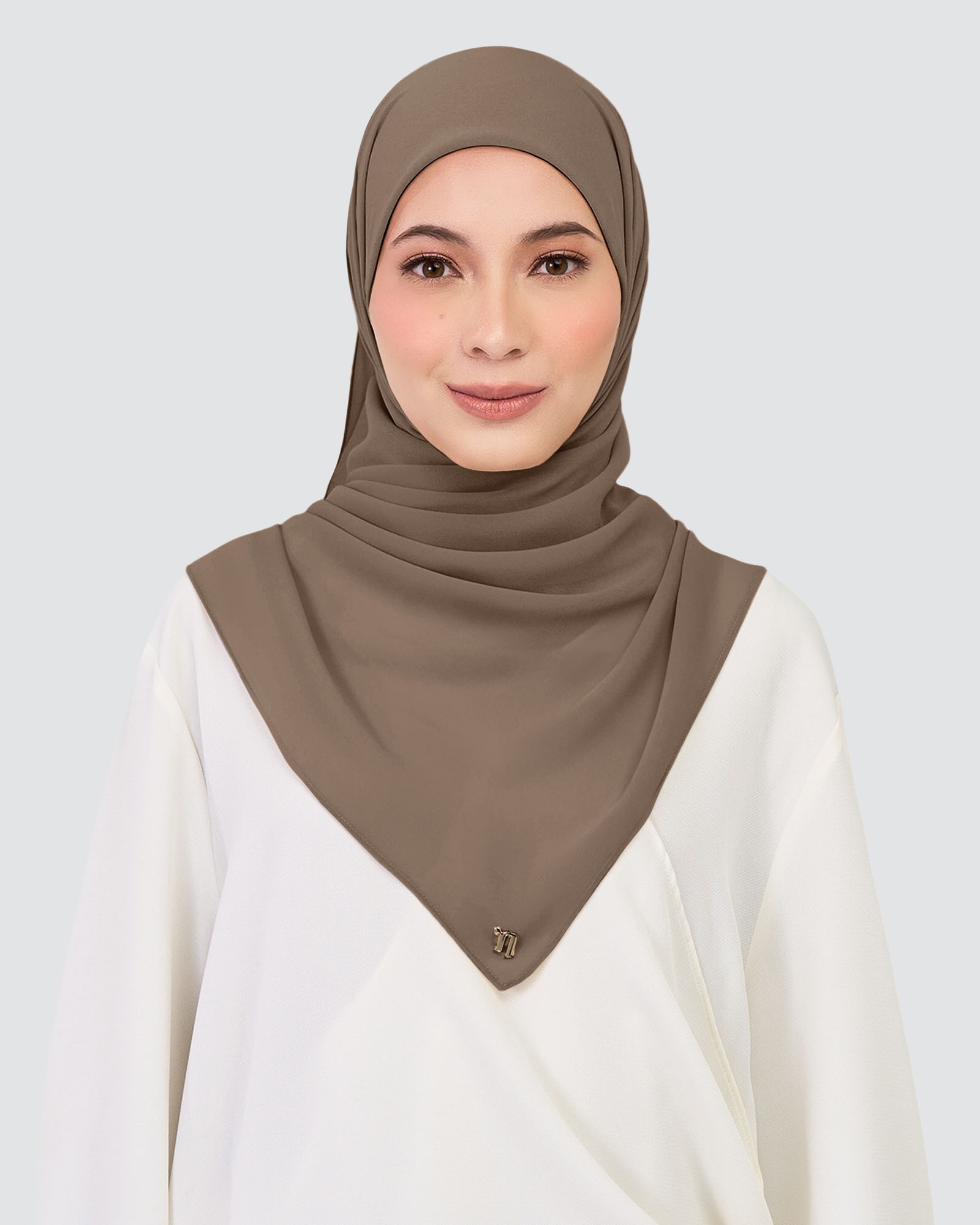 CHIFFON SQUARE - DEEP TAUPE