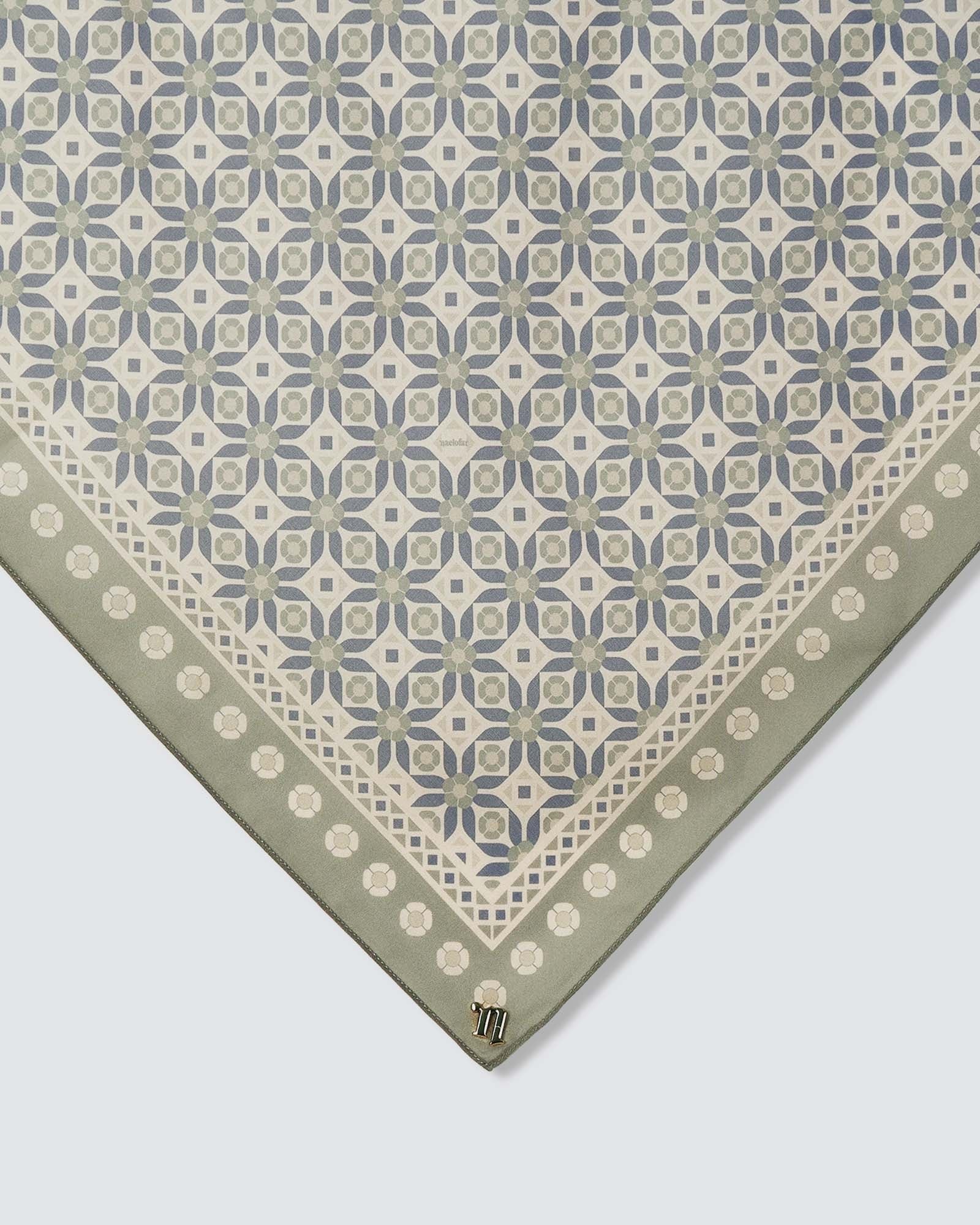 ECHO GEOMETRIC COTTON VOILE SQUARE - THYMES