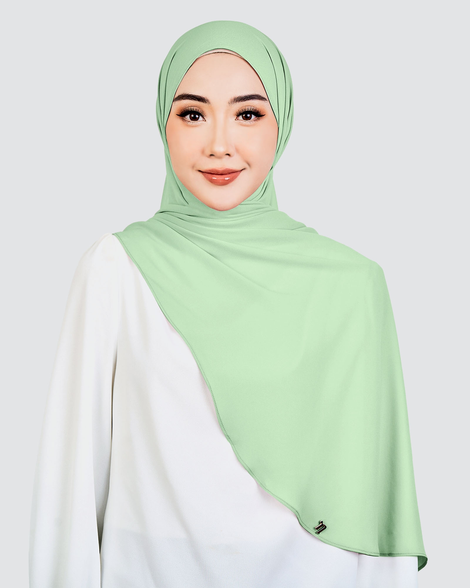 LONG CHIFFON SHAWL - JADE LIME