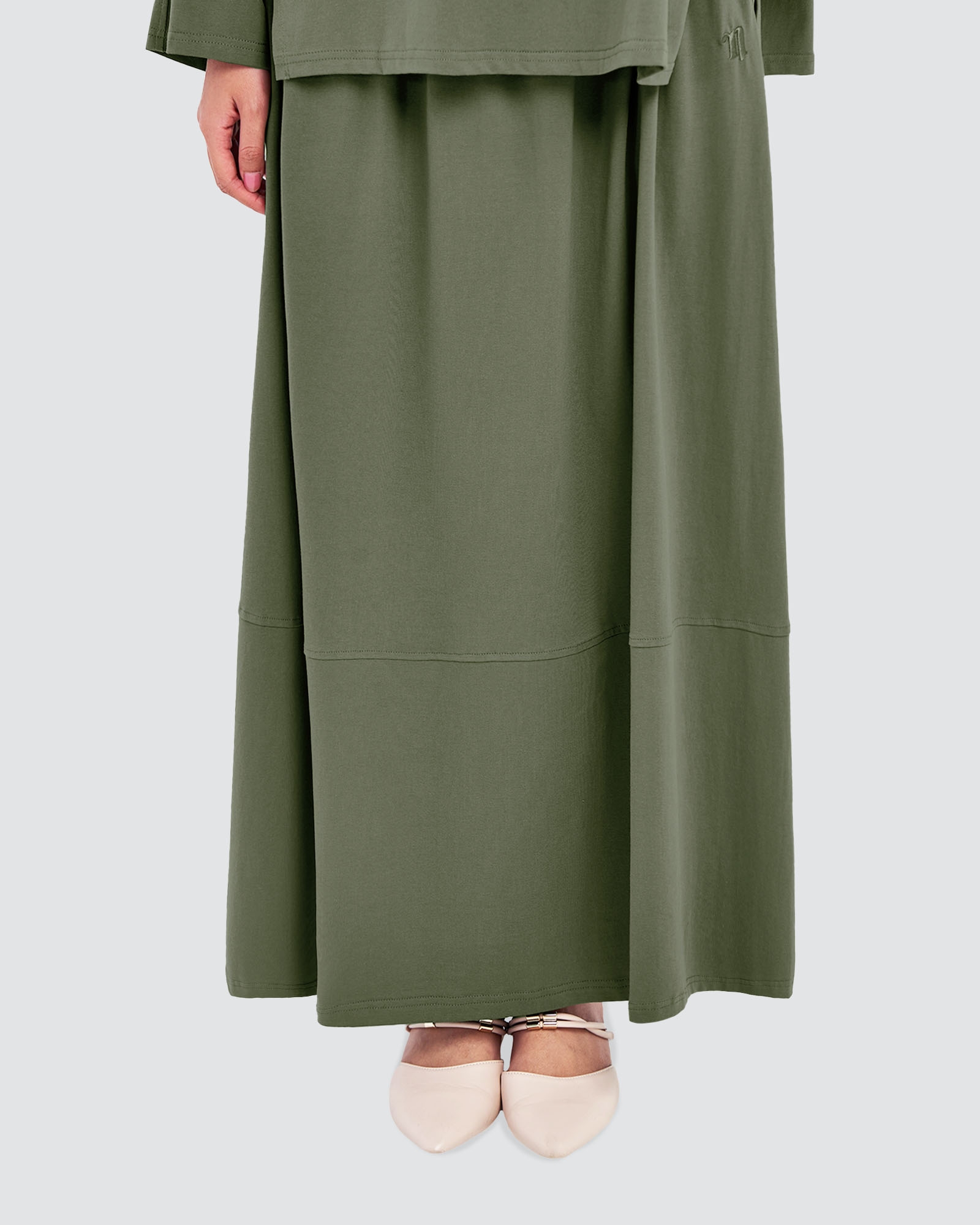 MILA A-LINE SKIRT- MOSS