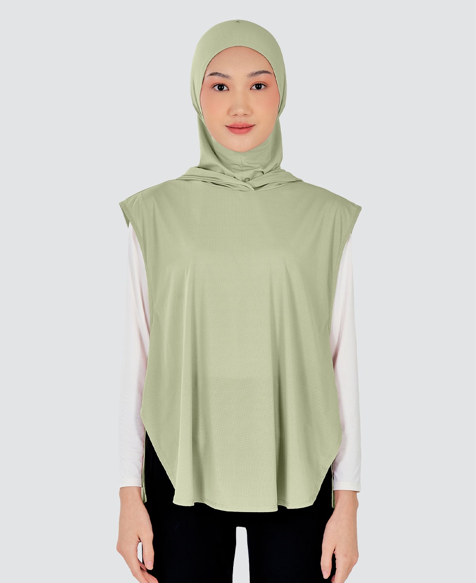 nPOWER HOODIE VEST HIJAB - MEADOW