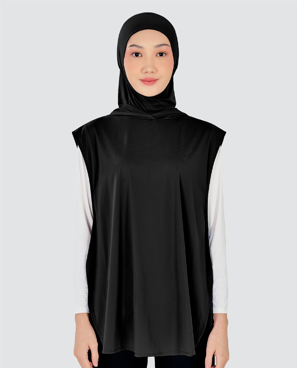 nPOWER HOODIE VEST HIJAB MAXI - BLACK