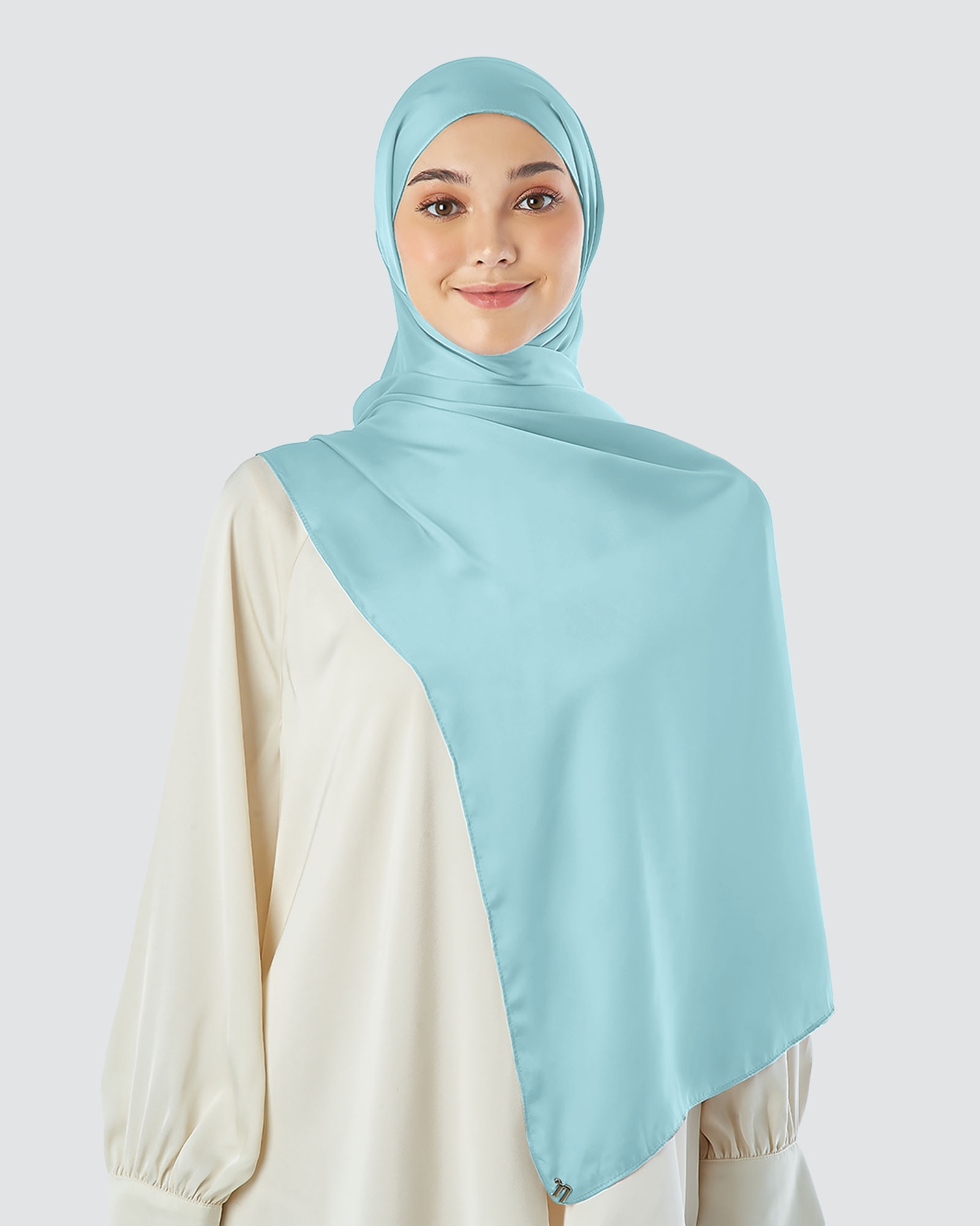 SATIN SHAWL - COOL BLUE