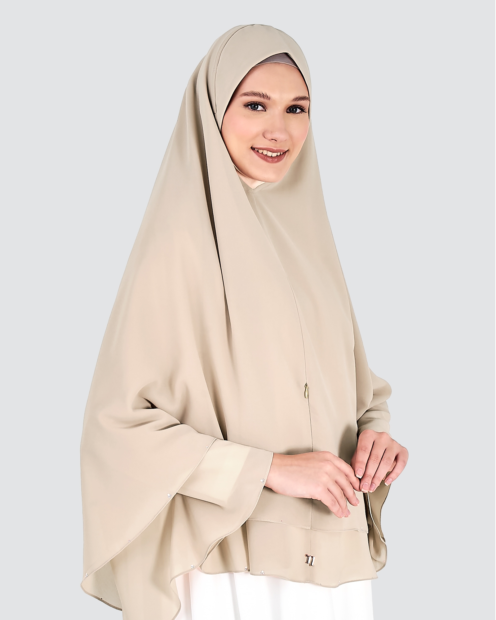 KHAYLA CRYSTAL KHIMAR - LATTE