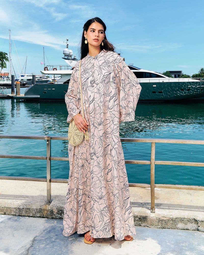 Image of BLUE CRUISE RELAXED-FIT KAFTAN DRESS - BREEZE