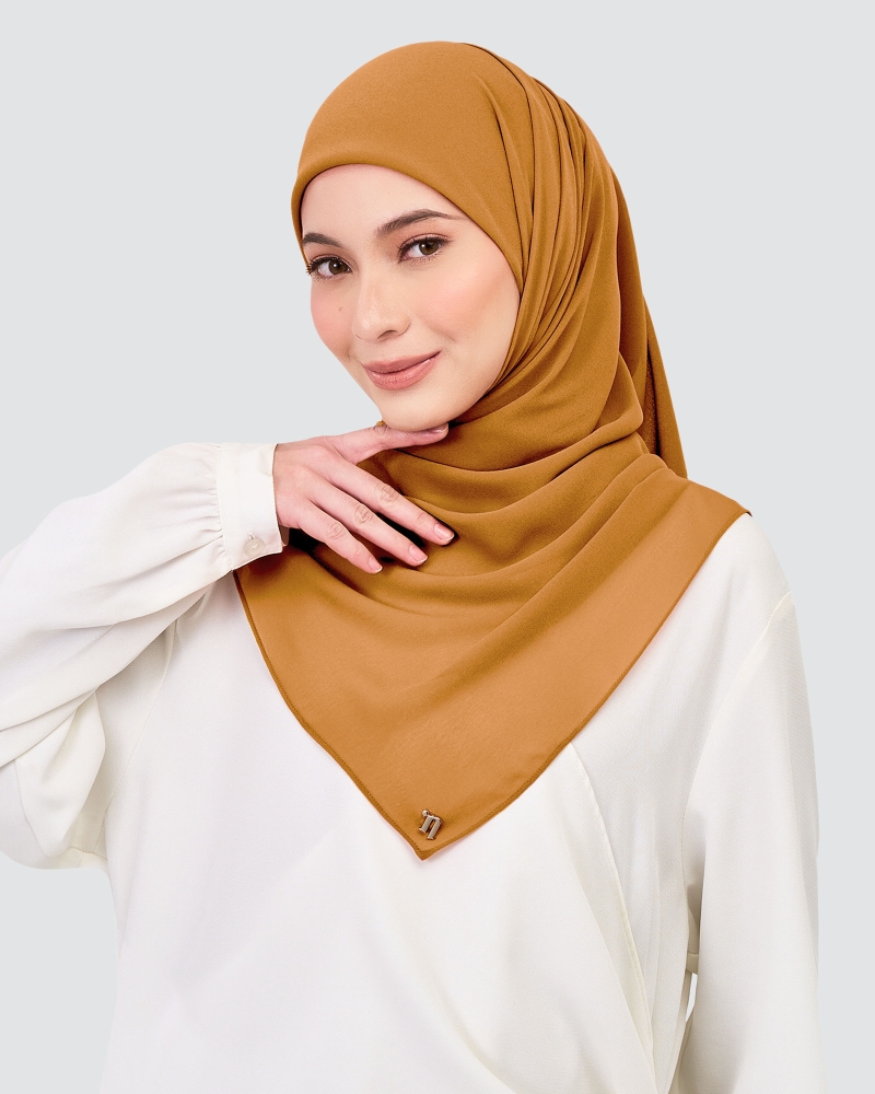 Image of CHIFFON SQUARE - BROWN SUGAR