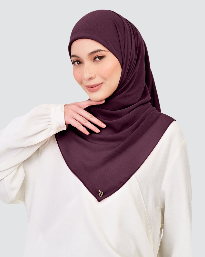 Image of CHIFFON SQUARE - EGGPLANT