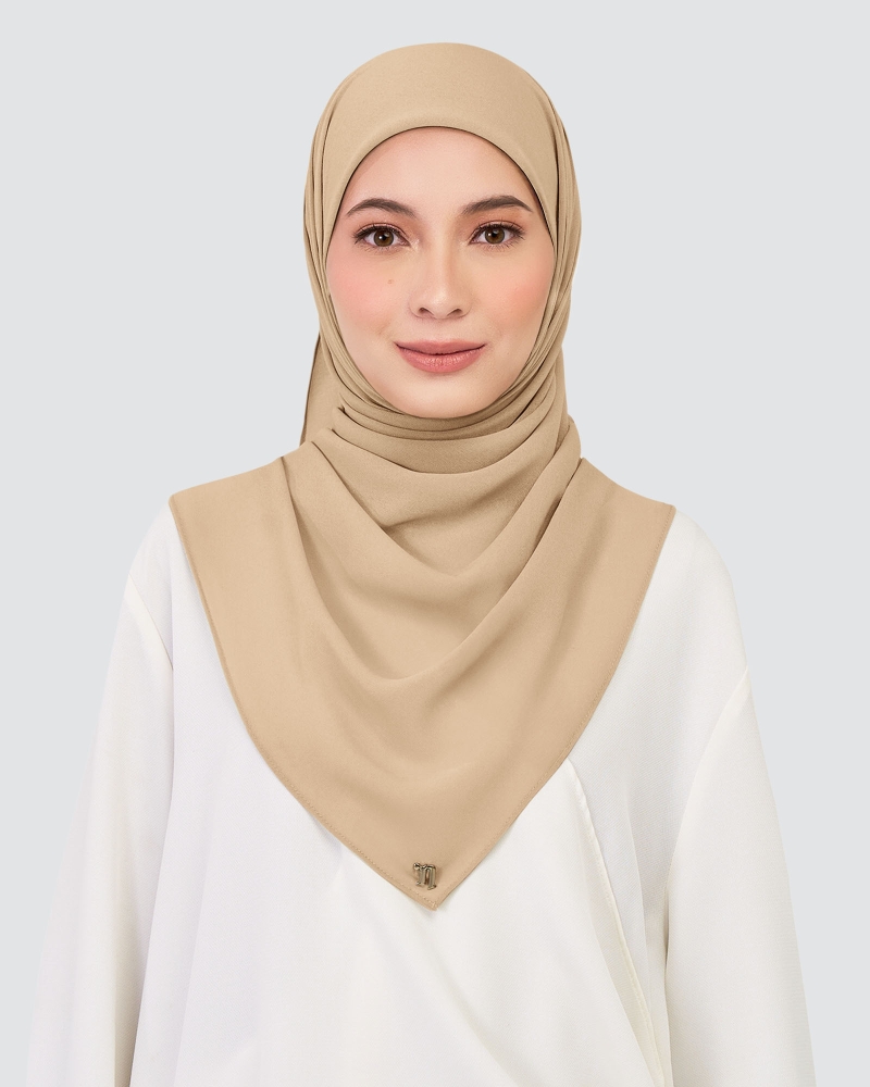 Image of CHIFFON SQUARE - LIGHT TAUPE
