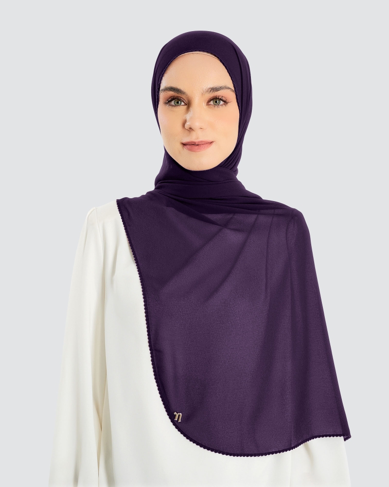 Image of DELILAH CHIFFON SHAWL - IMPERIAL  VIOLET