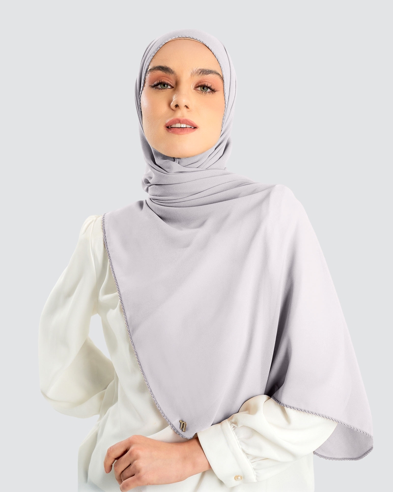 Image of DELILAH CHIFFON SHAWL - LILAC MIST