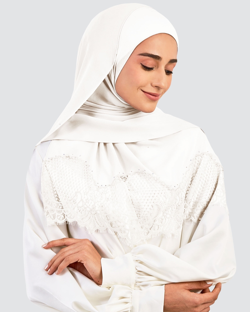 JANNA LACE CRYSTAL SHAWL - WHITE