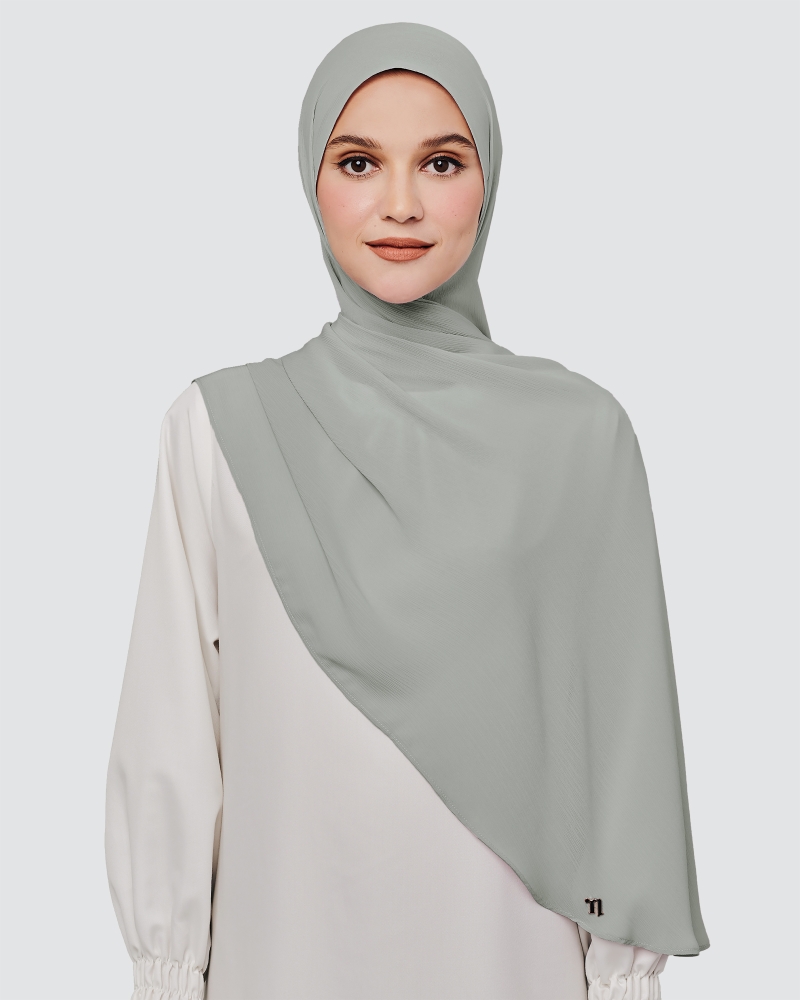Image of LINIA LINE CHIFFON SHAWL - GREY