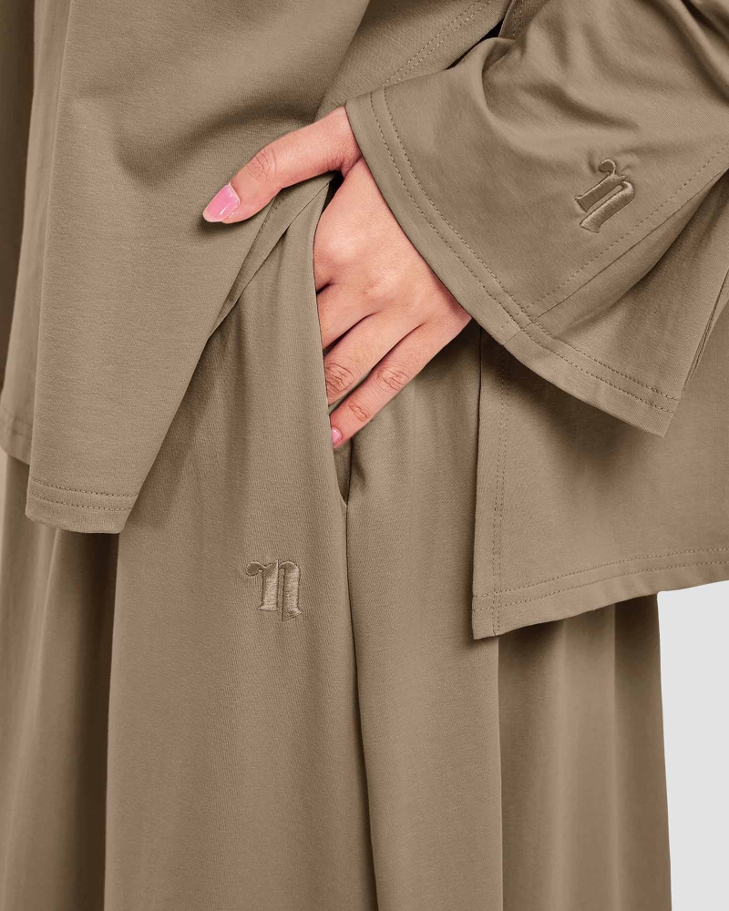 MILA A-LINE SKIRT- BROWN