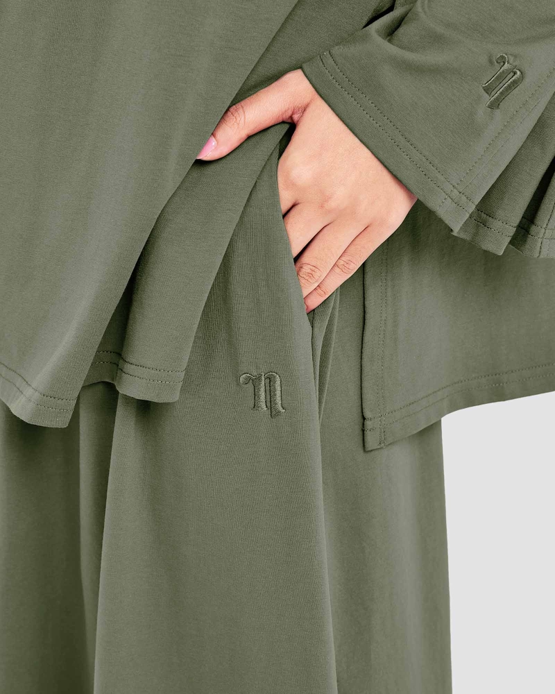 MILA A-LINE SKIRT- MOSS