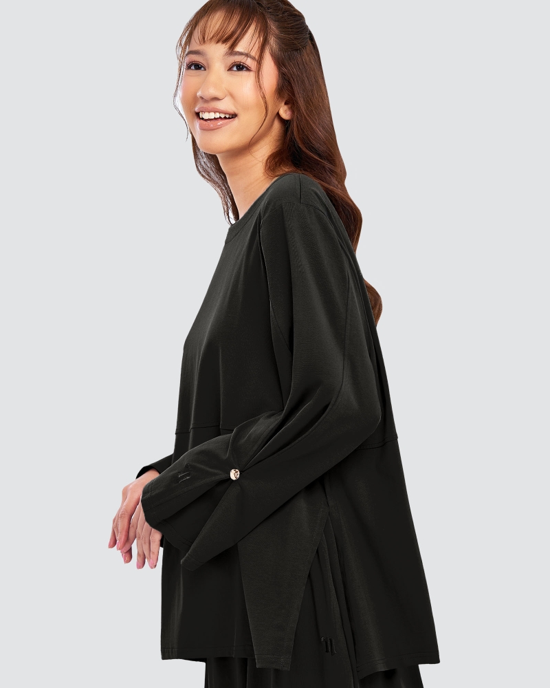 MILA RELAXED FIT TOP - BLACK