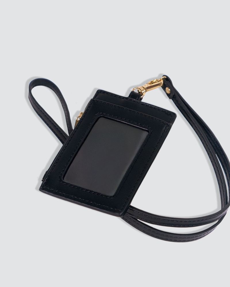 Image of MY MELODY X NAELOFAR EMBOSSED LANYARD - BERRY BLACK