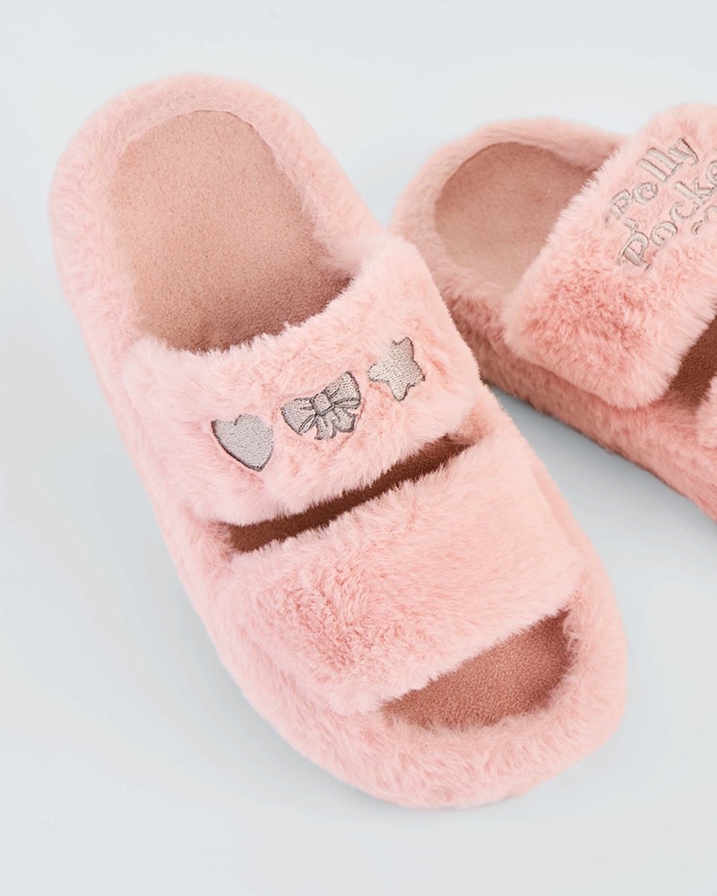 Image of POLLY POCKET X NAELOFAR PLUSH SLIPPERS - FUZZY PINK