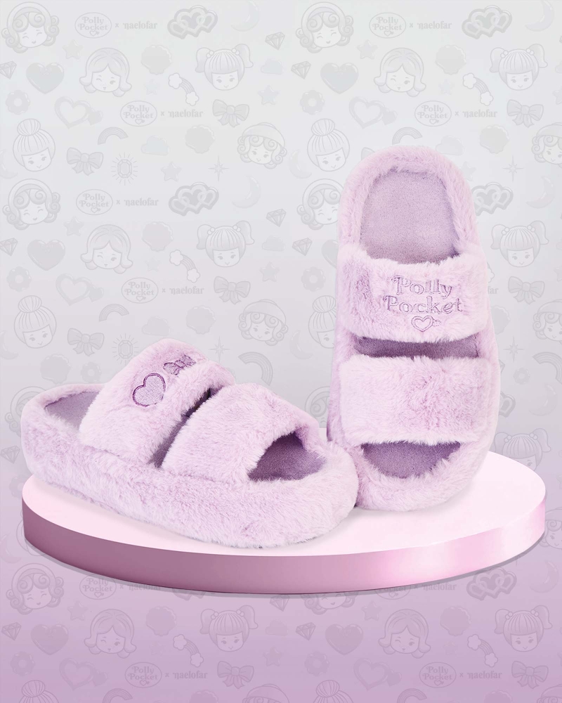 Image of POLLY POCKET X NAELOFAR PLUSH SLIPPERS - LOCKET LILAC