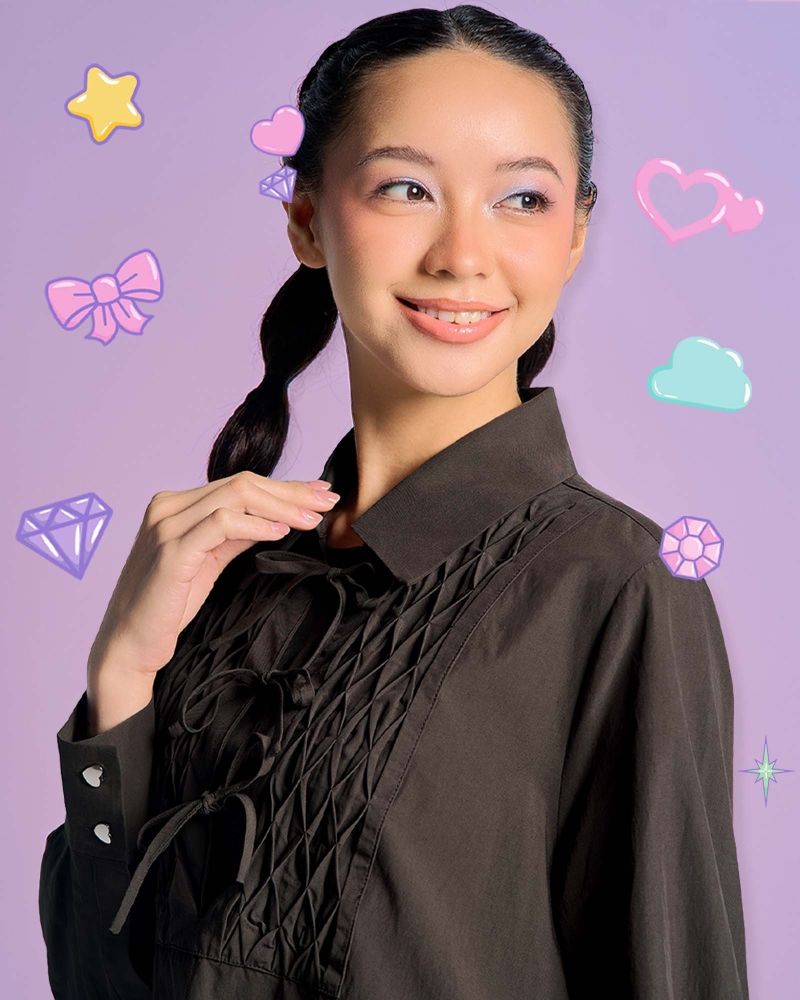 POLLY POCKET X NAELOFAR SMOCKED TOP - DAZZLE