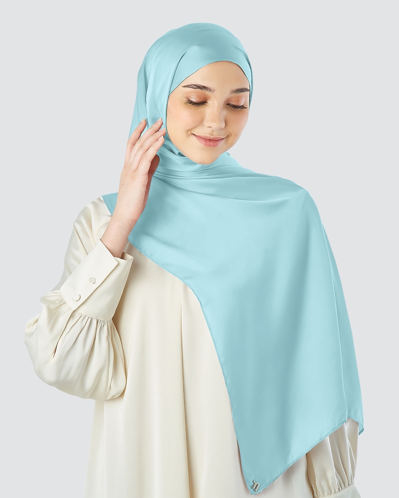 SATIN SHAWL - COOL BLUE