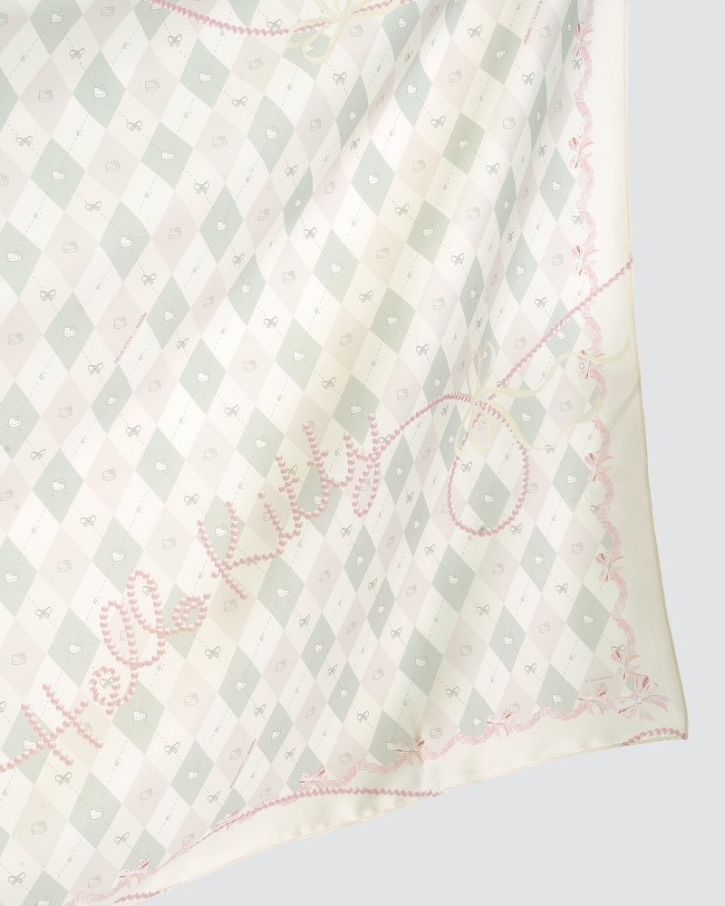 Image of HELLO KITTY X NAELOFAR SHAWL - PEPPERMINT