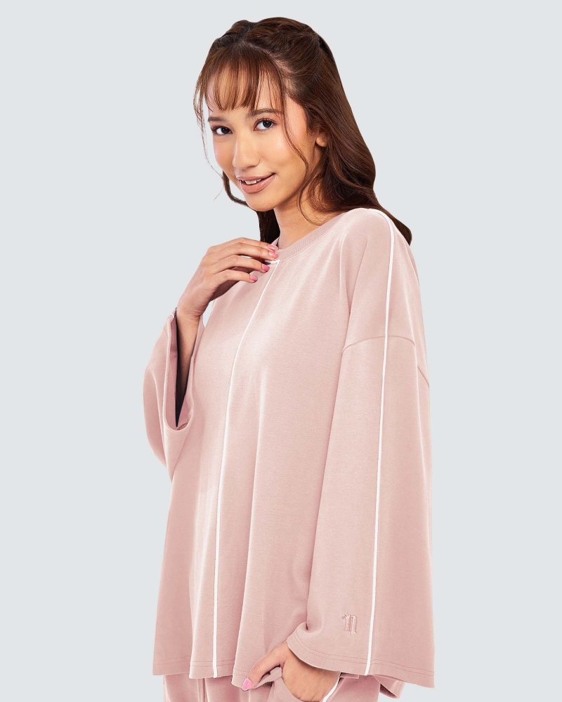 THEA OVERSIZED LINE TOP - ROSE