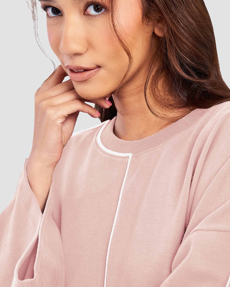 Image of THEA OVERSIZED LINE TOP - ROSE