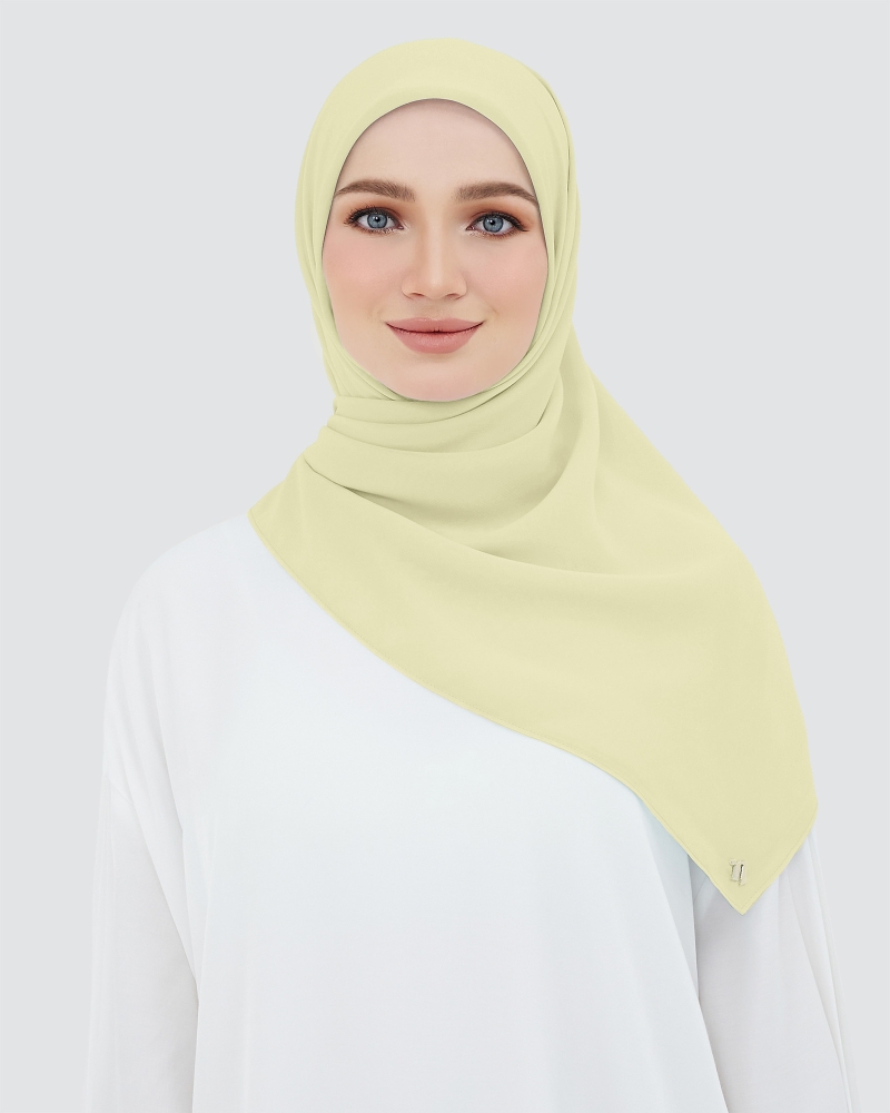 YASMINE WOOL CHIFFON SQUARE - MELLOW