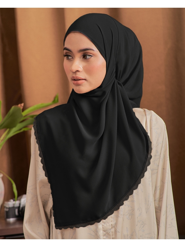 ALINA LACE SHAWL - BLACK