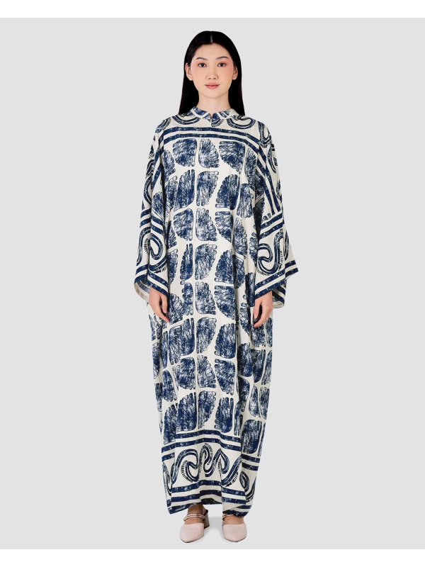 BLUE CRUISE OVERSIZED KAFTAN DRESS - TIDE