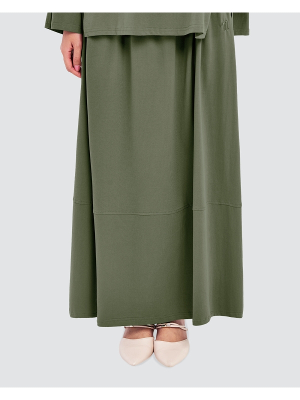 MILA A-LINE SKIRT- MOSS